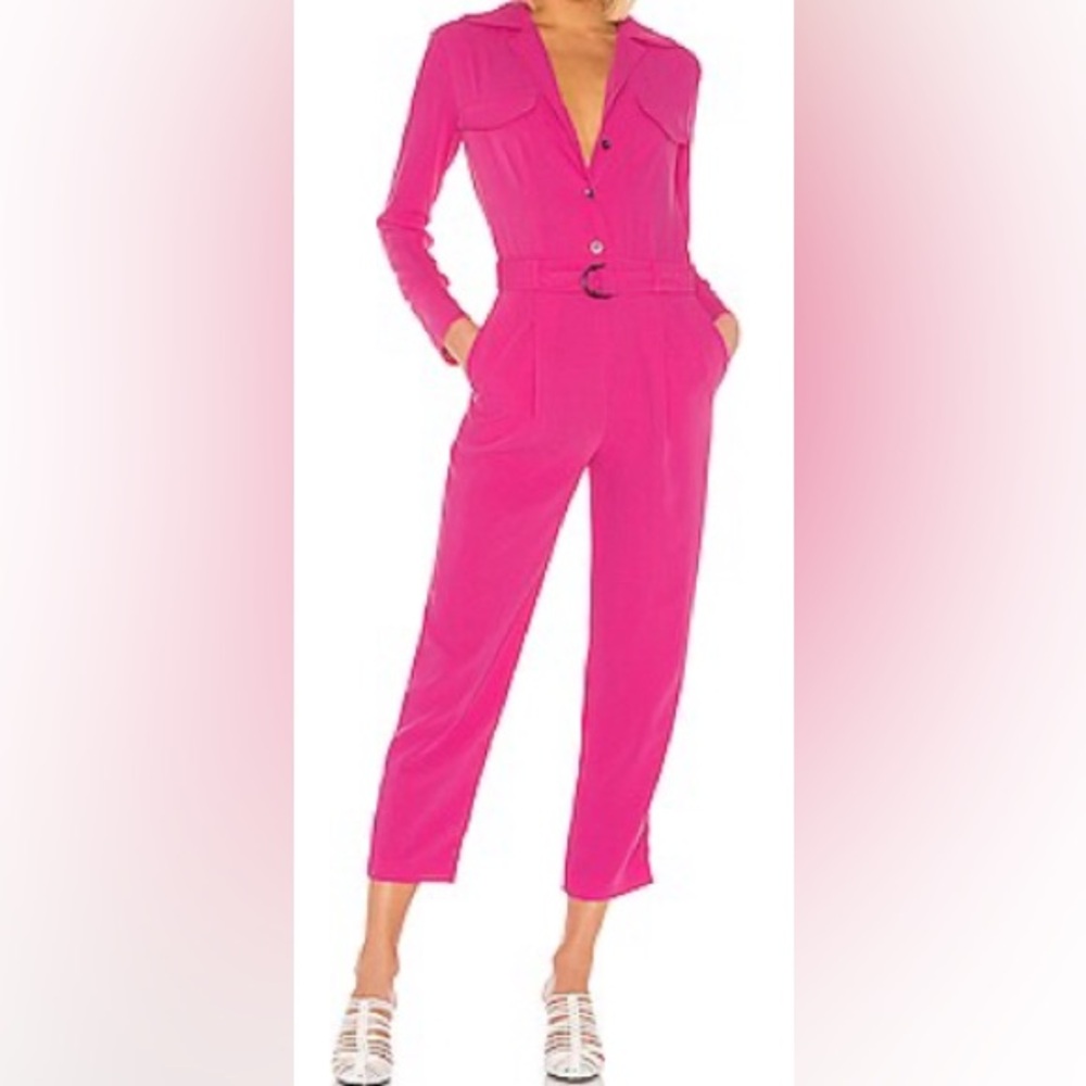 Kenzo Fuchsia Button-Up Jumpsuit